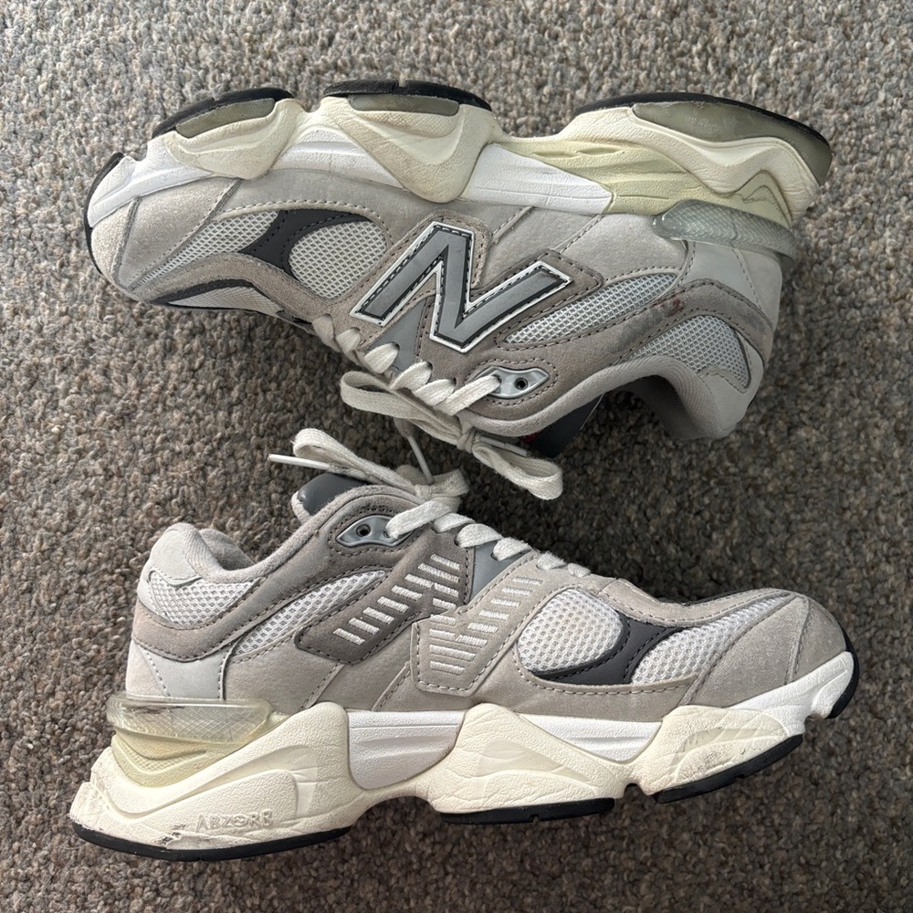 New Balance 9060 Cream and Gray Sneakers
